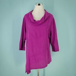 Cottonways | Tops | Cottonways M Cotton Gauze Cowl Neck Tunic Top | Poshmark